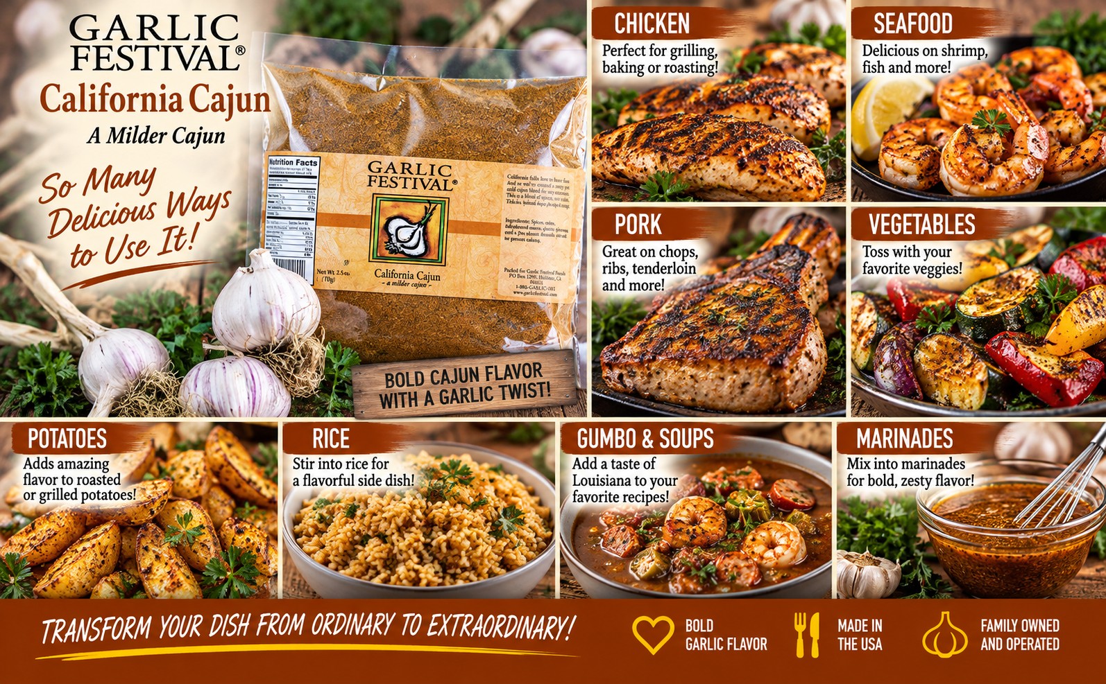 California Cajun Resealable Flat Pack